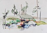 Schweden, Venjan Dalarna, Gouache, 75 x 85 cm, 1994